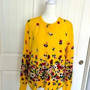 NWOT Floral Yellow Women's Cardigan